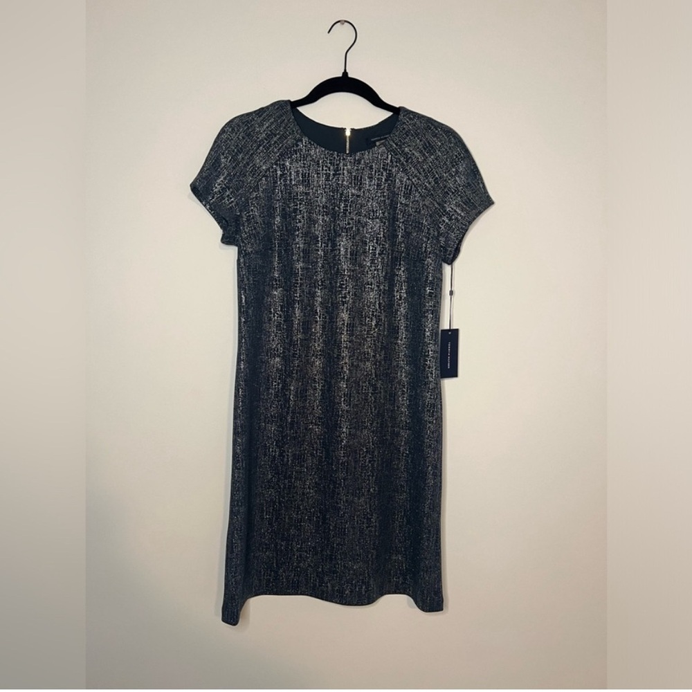 Tommy Hilfiger- Navy and Silver Metallic Dress - Size 4 - Picture 1 of 7